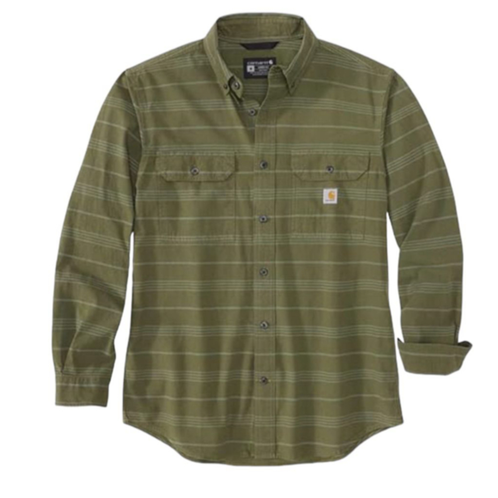 Carhartt Baja Flannel Shirt Green Striped Gorpcore Cottagecore Size XL